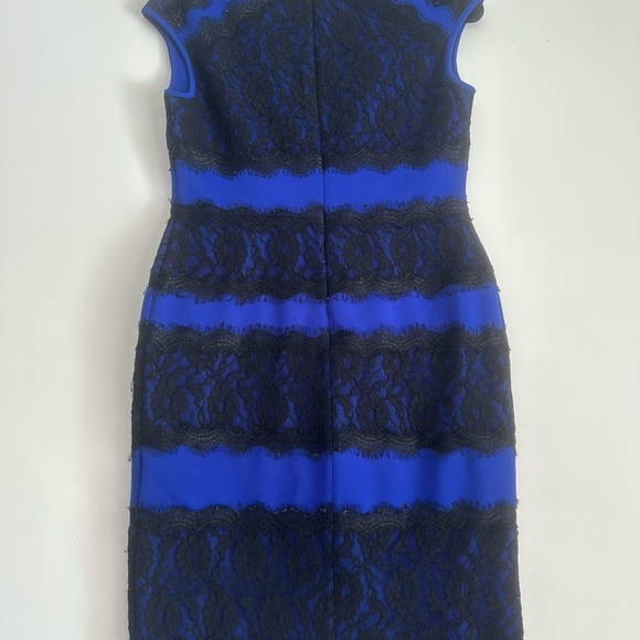 Jessica Blue Sheath Mini Dress Sleeveless Crew Neck - Picture 5 of 6